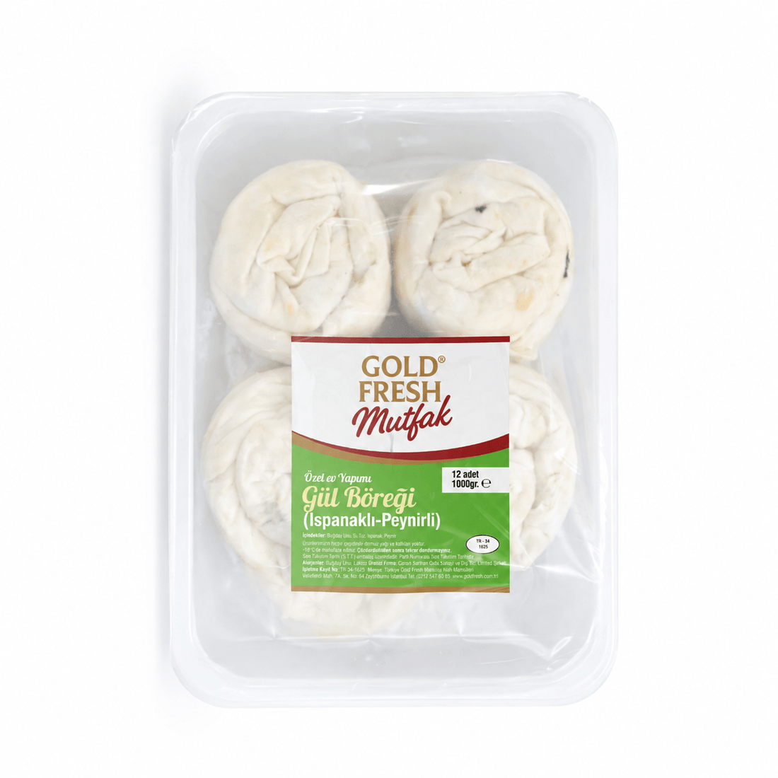 Goldfresh Mutfak Ev Yapımı Gül Böreği (Ispanaklı-Peynirli)- (12 Adet)/1000Gr