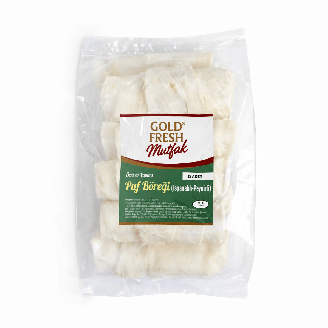 Goldfresh Mutfak Ev Yapımı Puf Böreği (Ispanaklı-Peynirli)- (12 Adet)/1000gr