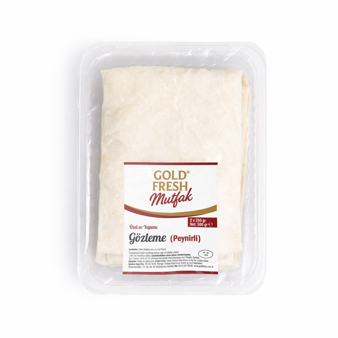 Goldfresh Mutfak Gözleme Özel Ev Yapımı (Peynirli) 500Gr